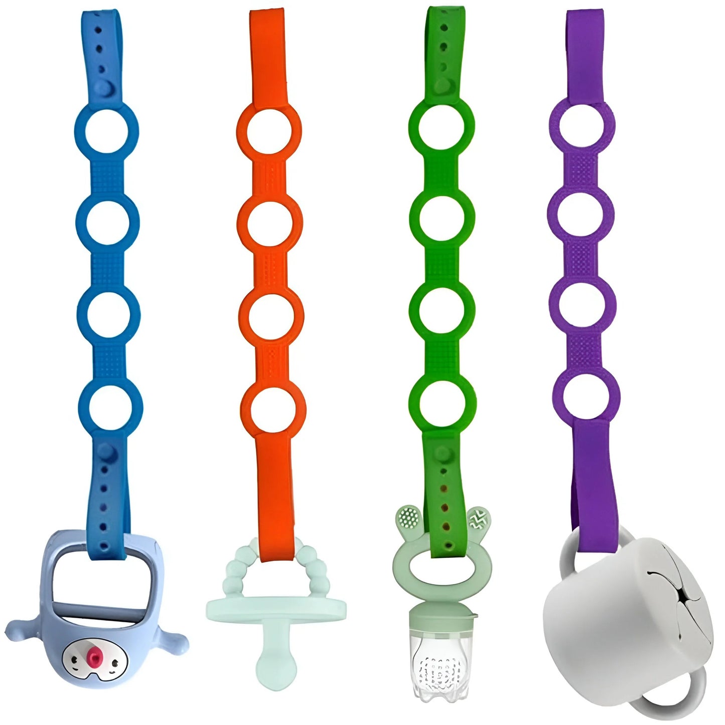 Silicone Strap For Pacifiers, Teething Rings & Bottles