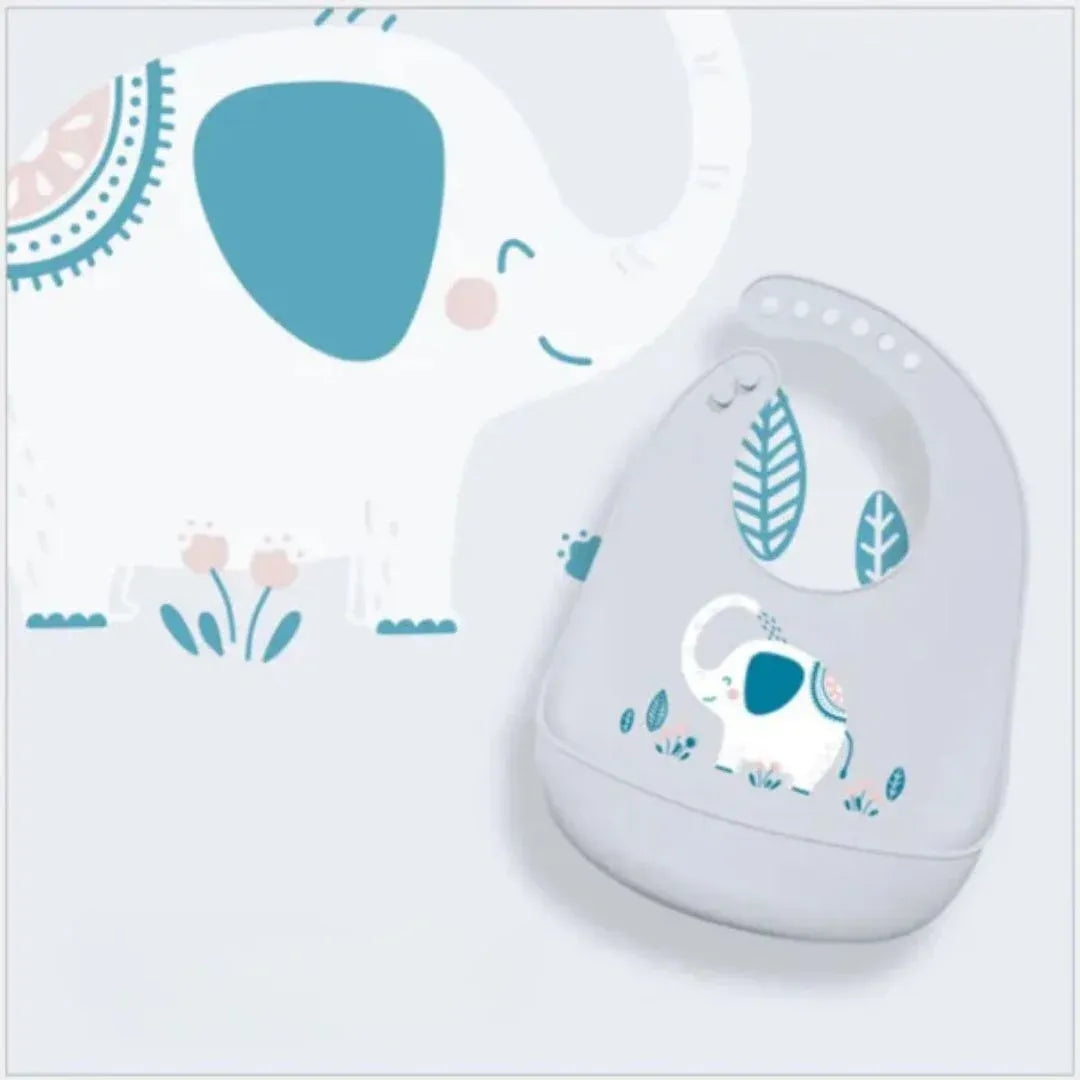 Silicone Bib Eith Catch Tray