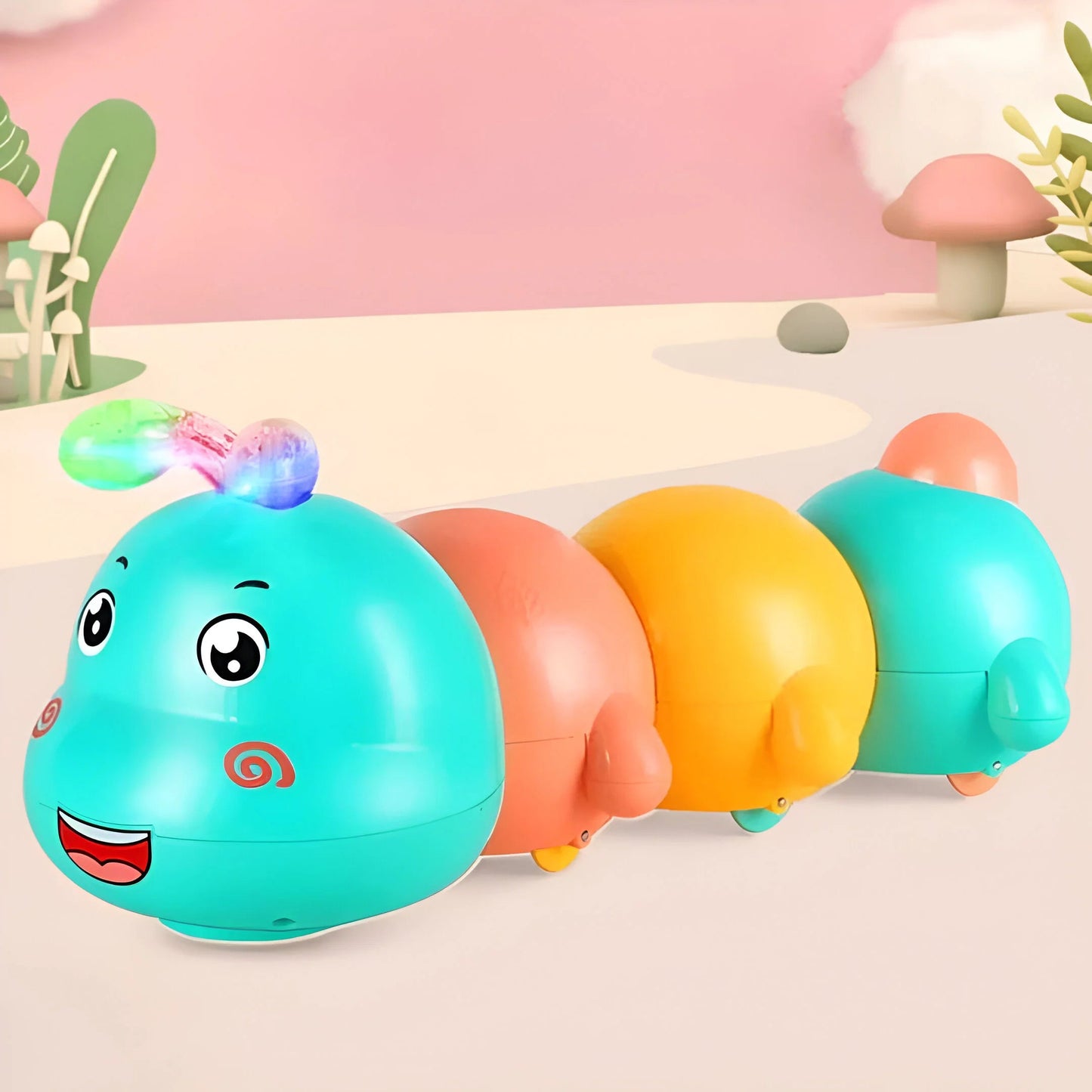 Glowing crawling caterpillar for little explorers