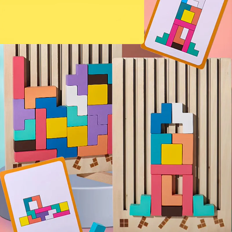 Montessori Wooden Tetris - Educational Fun Toy