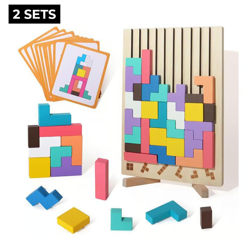 Montessori Wooden Tetris - Educational Fun Toy