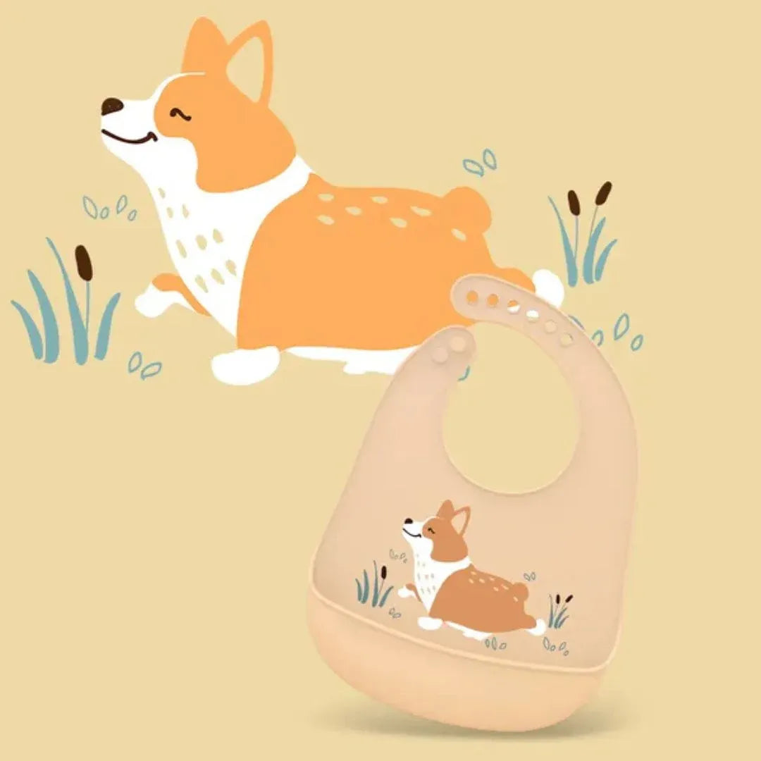 Silicone Bib Eith Catch Tray