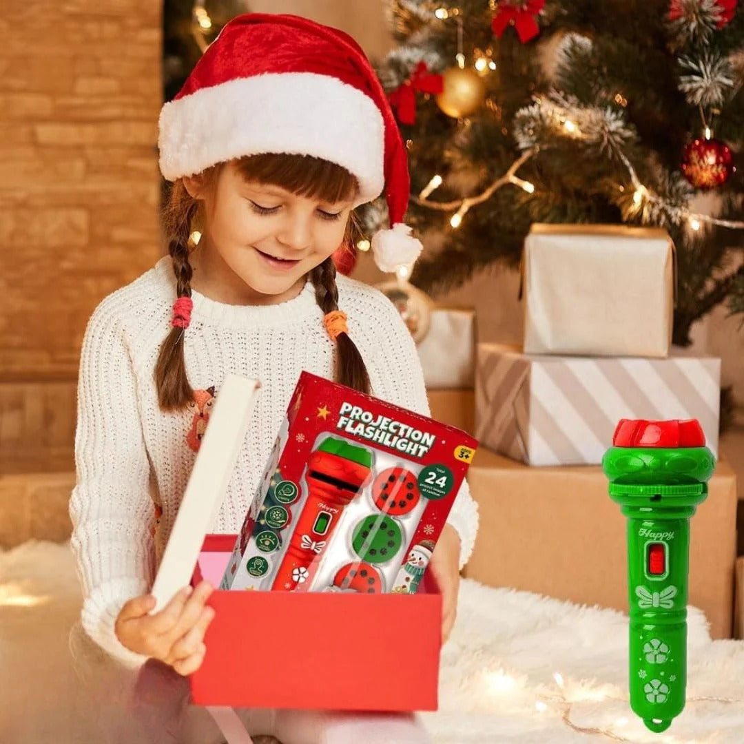 XmasLight – Projection flashlight with 24 Christmas motifs