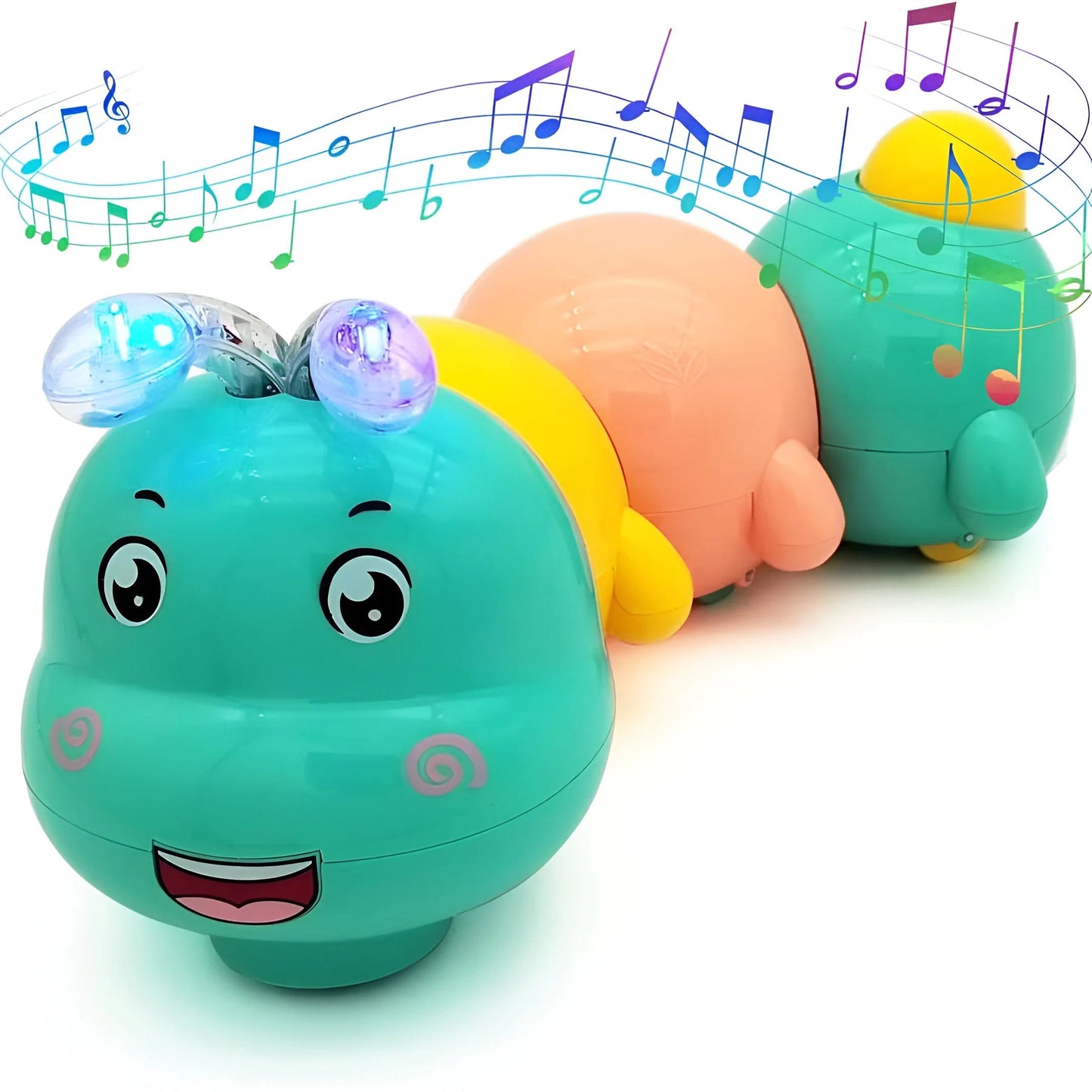 Glowing crawling caterpillar for little explorers