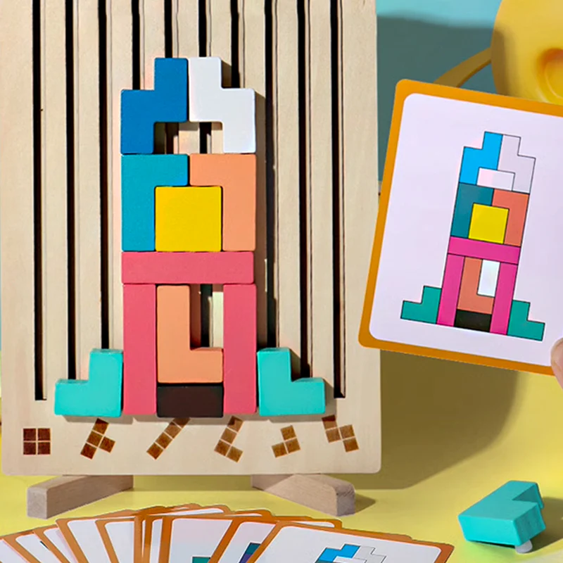 Montessori Wooden Tetris - Educational Fun Toy