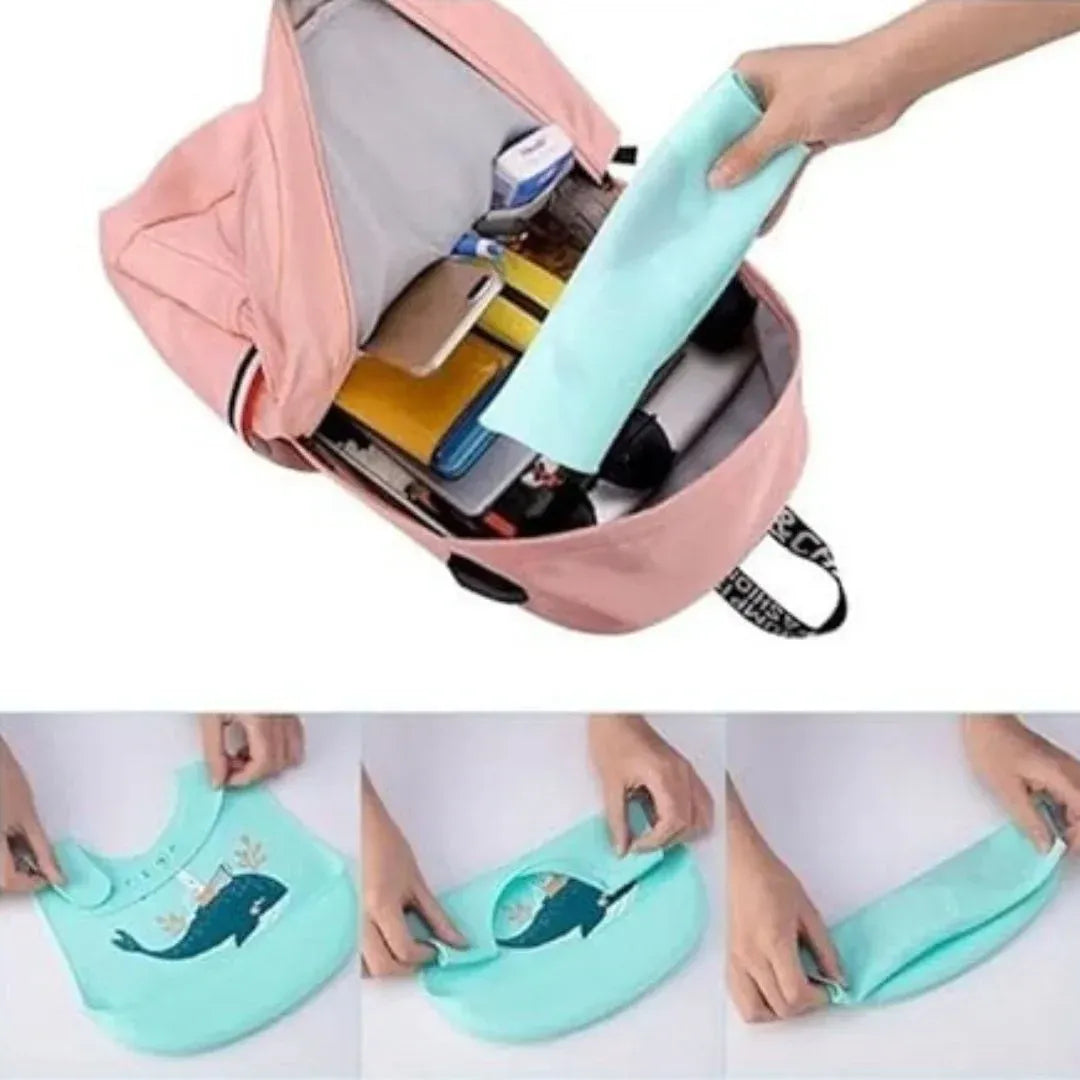 Silicone Bib Eith Catch Tray