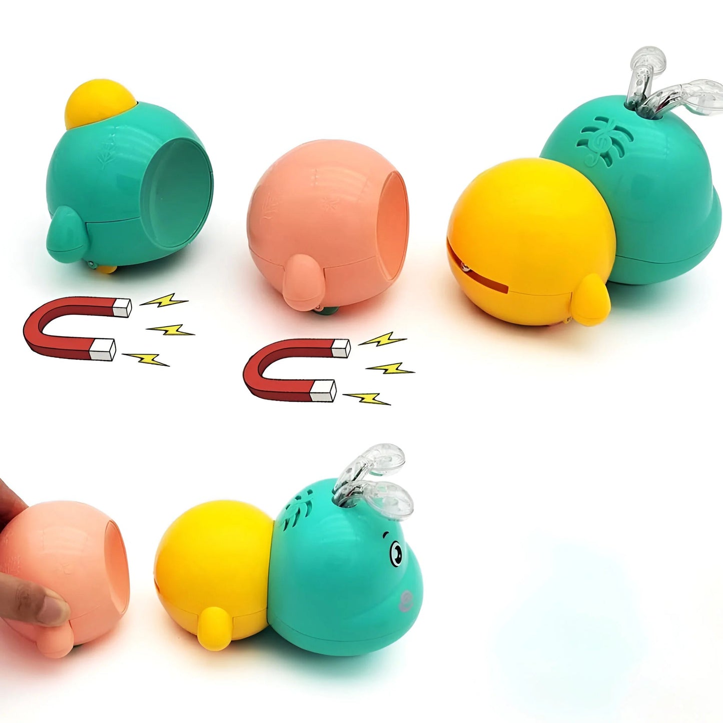 Glowing crawling caterpillar for little explorers