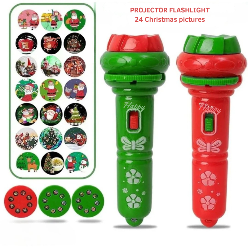XmasLight – Projection flashlight with 24 Christmas motifs