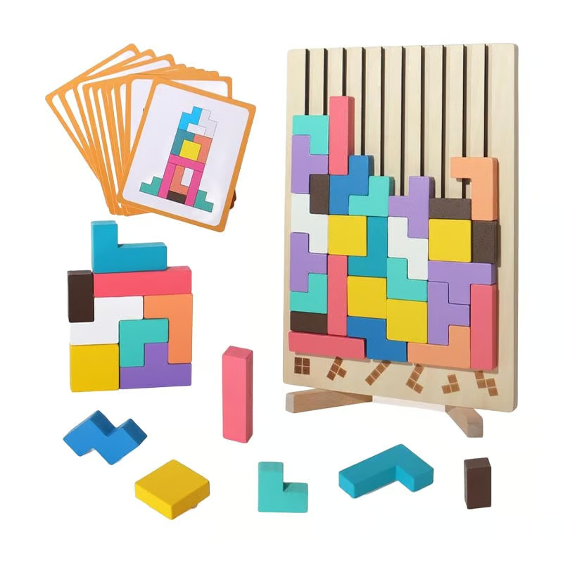 Montessori Wooden Tetris - Educational Fun Toy