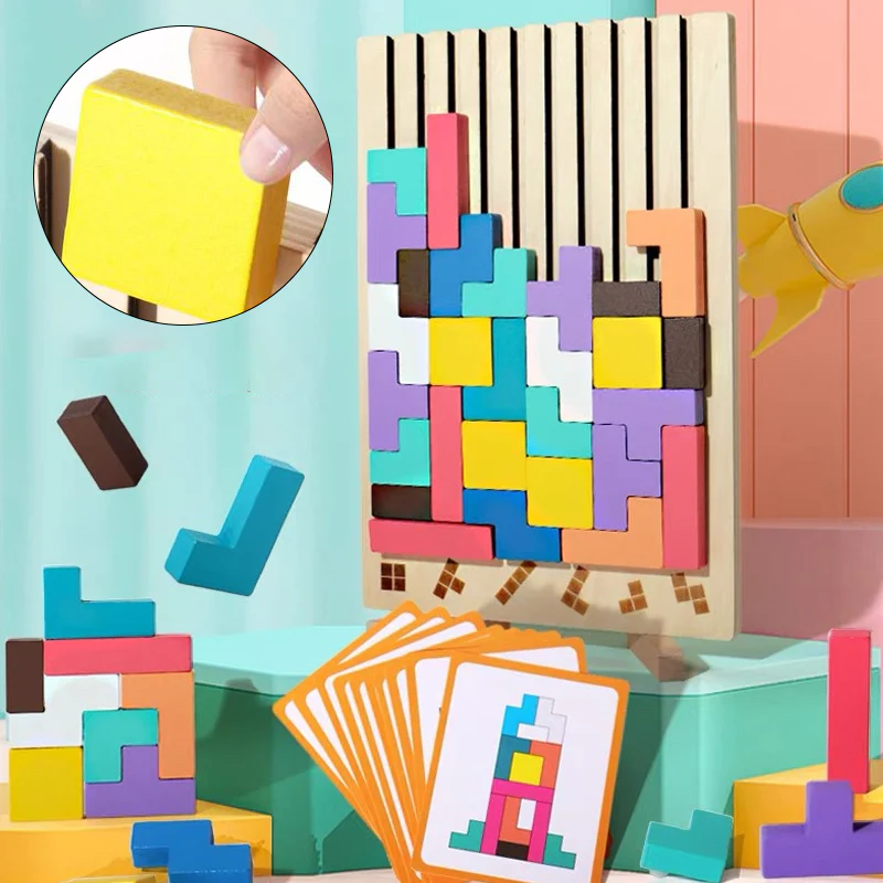 Montessori Wooden Tetris - Educational Fun Toy