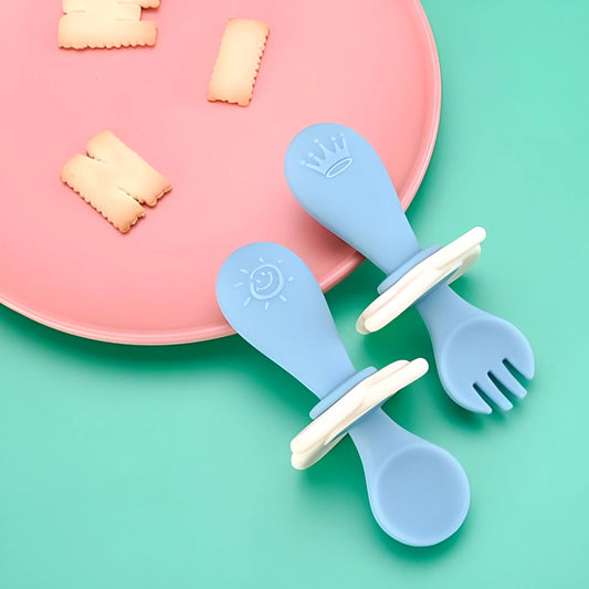 Baby silicone cutlery set