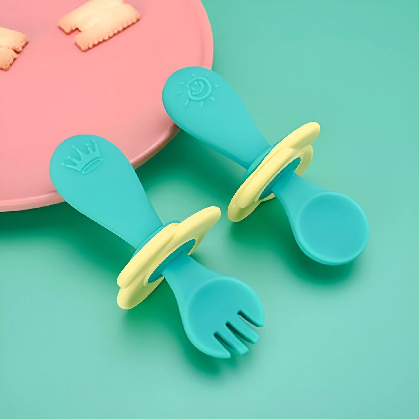 Baby silicone cutlery set