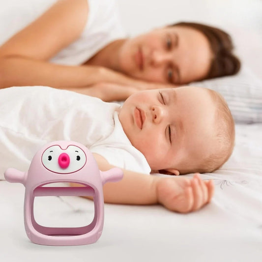 Cute Silicone Teething Ring in Penguin Shape